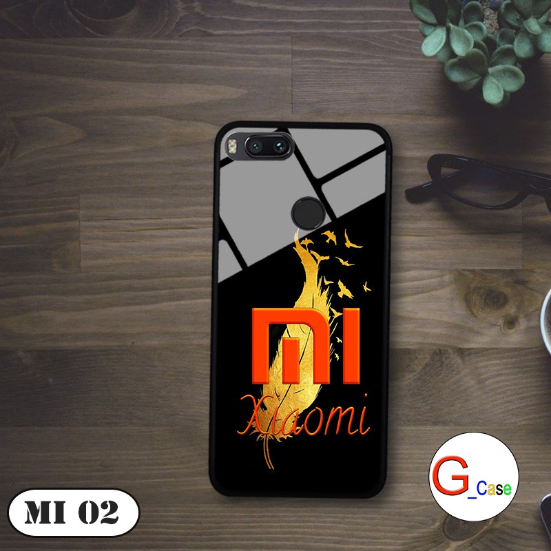 Ốp lưng Xiaomi Mi 5X/ Mi A1 - lưng kính in logo hãng điện thoại