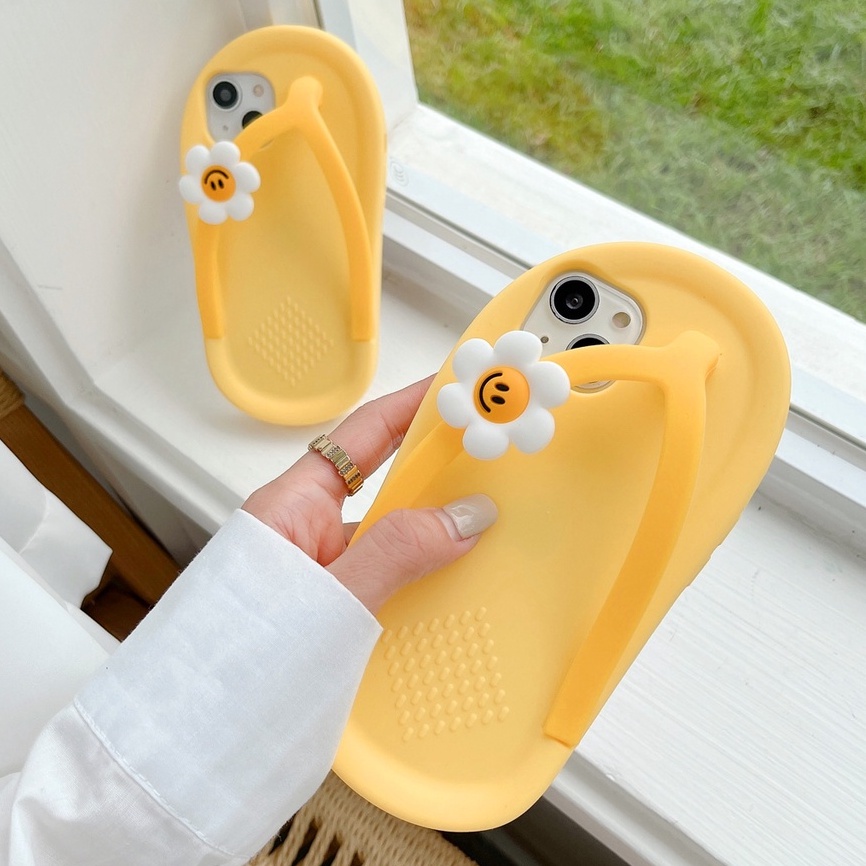 Ốp Điện Thoại Silicon Hình Dép Hình Hoa Cúc Cho Vivo s1 y19 Y17 y11 Y12 V23 V15 V11i V9 X60 V20 Pro y93 Y15 y53s y76s