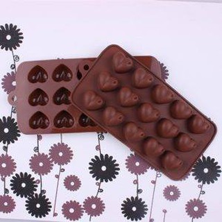 Khuôn socola hình tim, khuôn đổ socola hình tim silicon