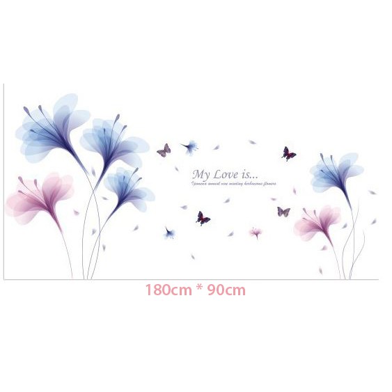 Decal giấy dán tường - My love is- flowerdecal