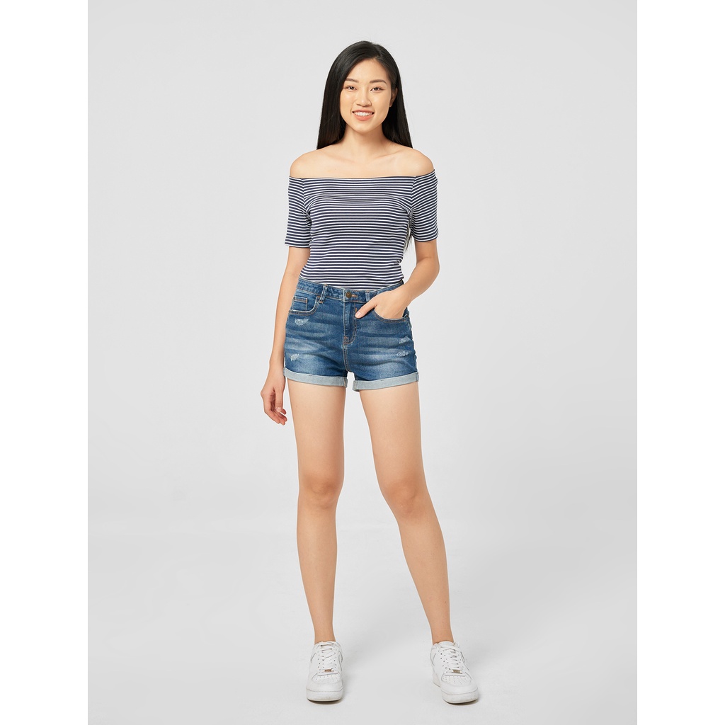 Quần shorts jeans nữ CANIFA 6BS19A001