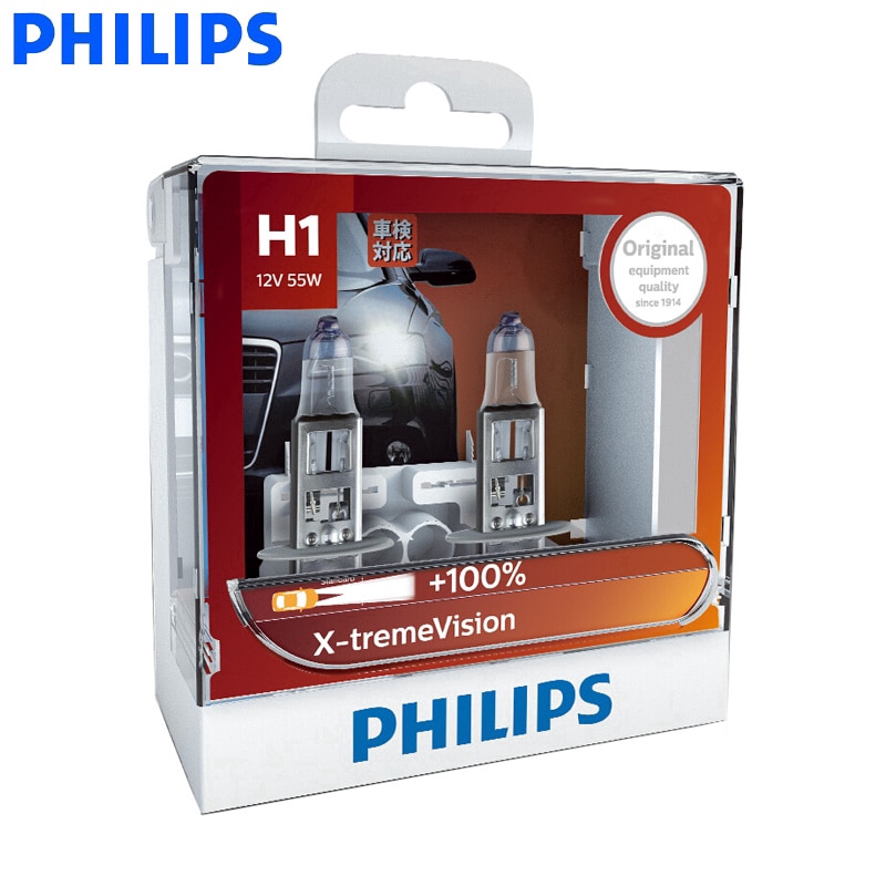 Philips X-treme Vision H1 H4 H7 H11 HB4 HB3 9005 9006 Đèn Pha Xe Bóng đèn Halogen 3350K Đèn Vàng