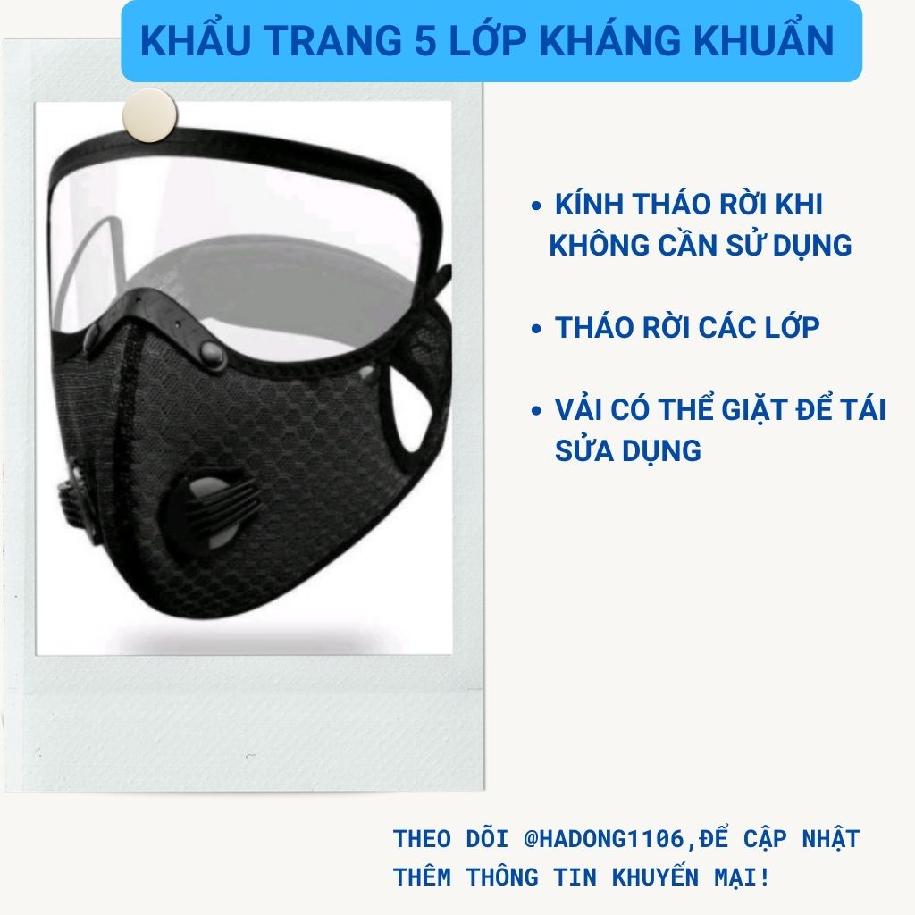 [HÀNG CAO CẤP] Kính bảo hộ chống giọt bắn mắt RC- 002 kèm Khẩu Trang 5 Lớp Có Túi Lọc Khí ĐộC | BigBuy360 - bigbuy360.vn