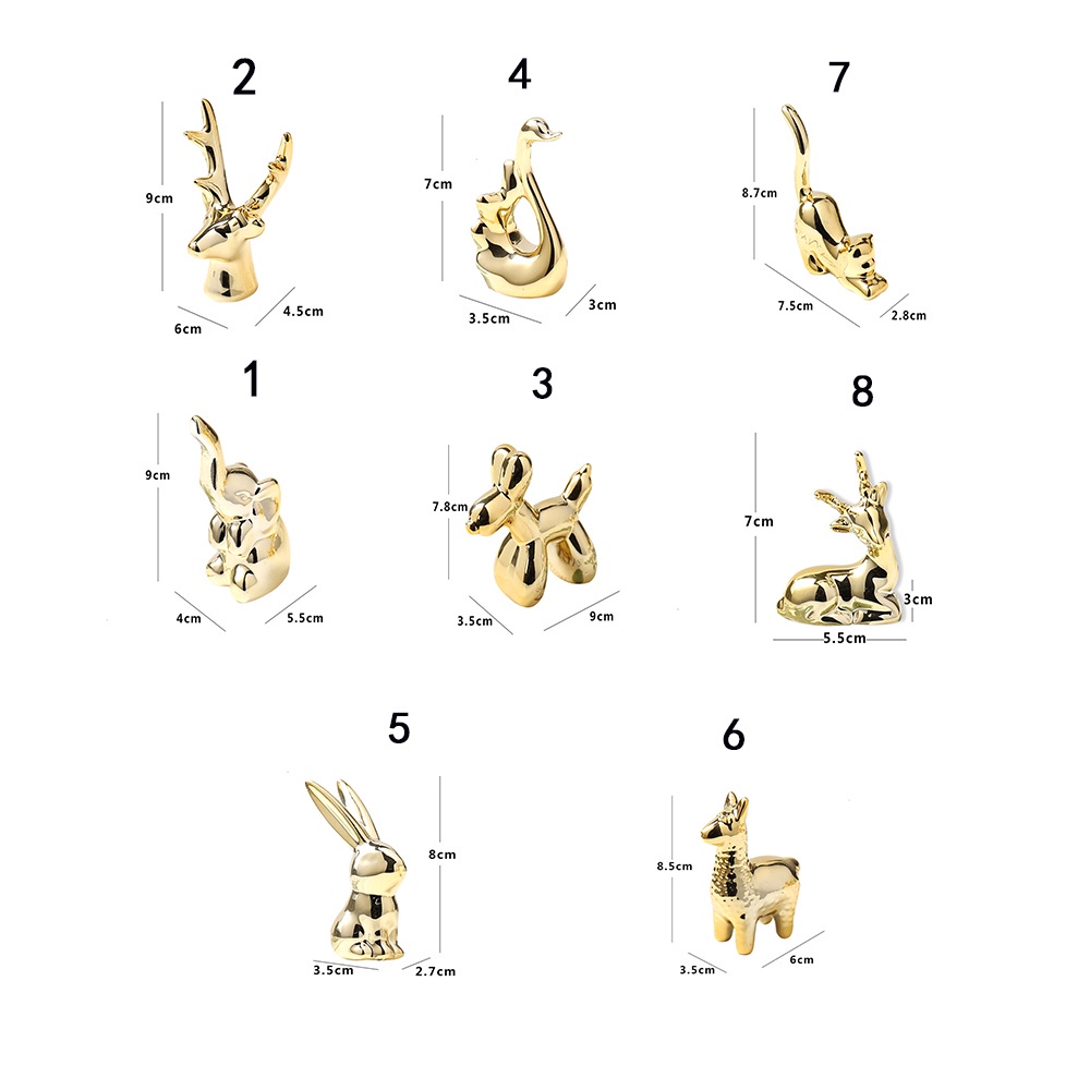 Tượng gốm thủ công hình động vật phong cách Bắc Âu hiện đại sáng tạo trang trí nhà cửa