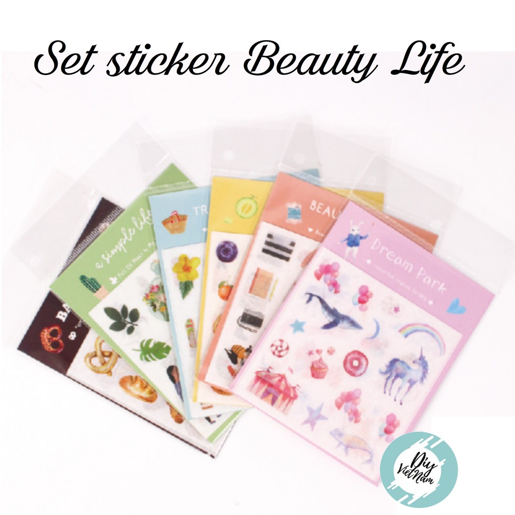 SET STICKER BEAUTY LIFE