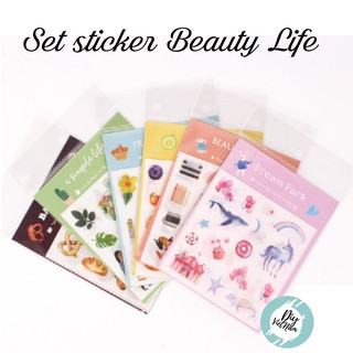 SET STICKER BEAUTY LIFE