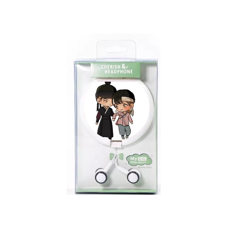 Tai nghe hộp tròn in hình Dạ ký boylove chibi anime xinh xắn tiện lợi