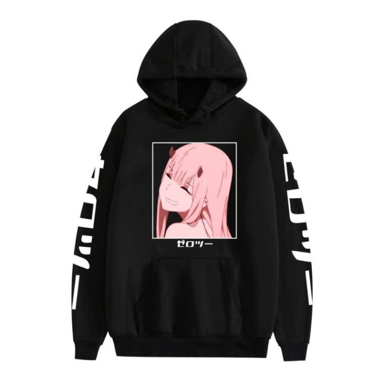 Áo Hoodie Dài Tay Darling In The FRANXX Nam Nữ Trắng Đen Đỏ Đủ Size