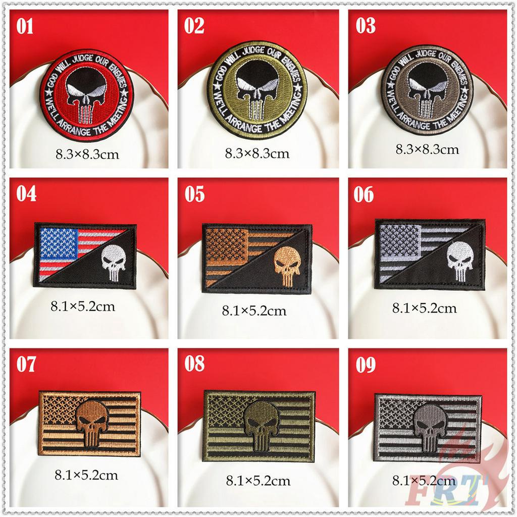 Miếng Vá Vải Dạng Ủi Thêu Trang Trí Đầu Lâu Cá Tính Phong Cách Hip Hop