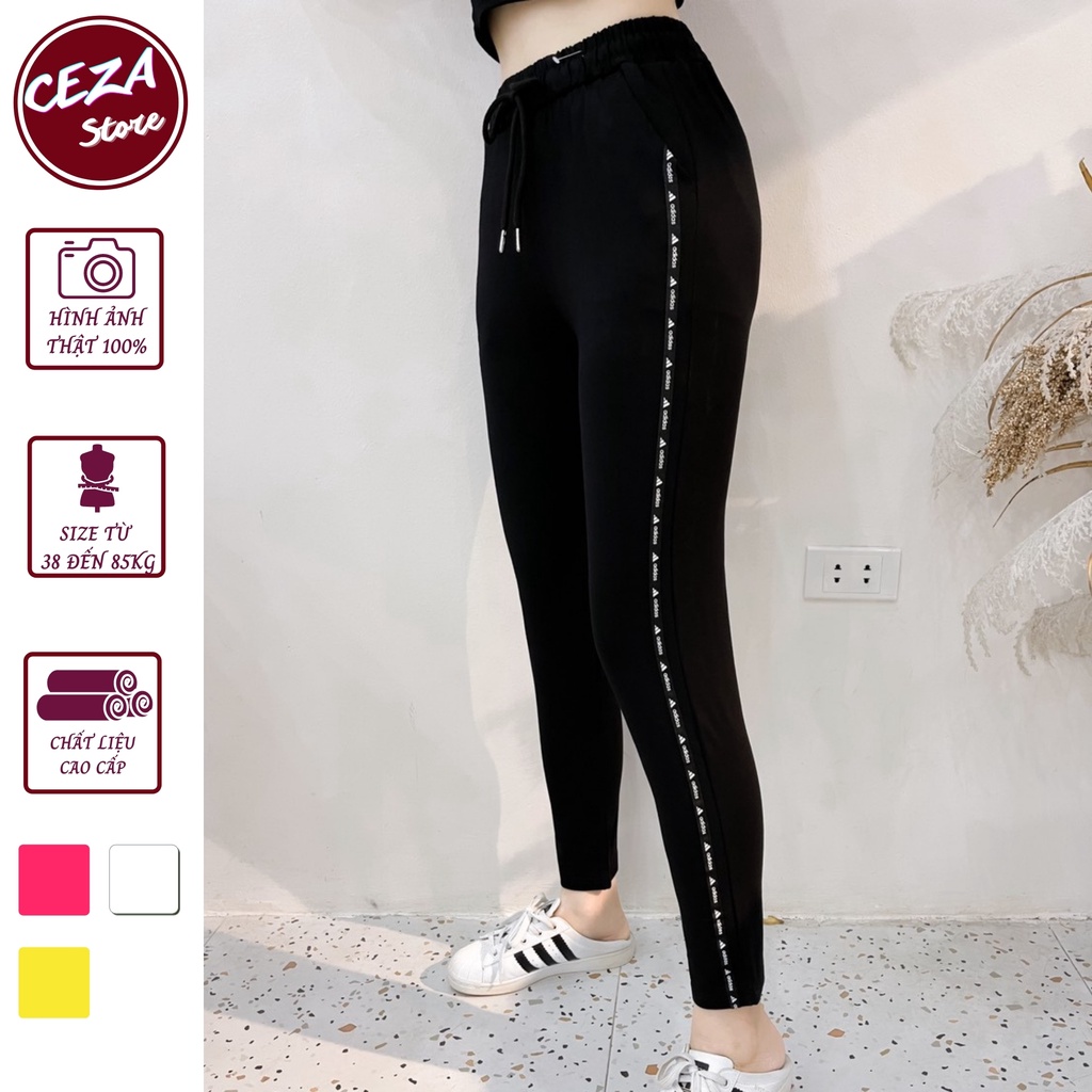 Quần jogger nữ,quần thể thao nữ phối sọc co giãn thoải mái,chất liệu dày dặn bigsize đến 85kg - Ceza