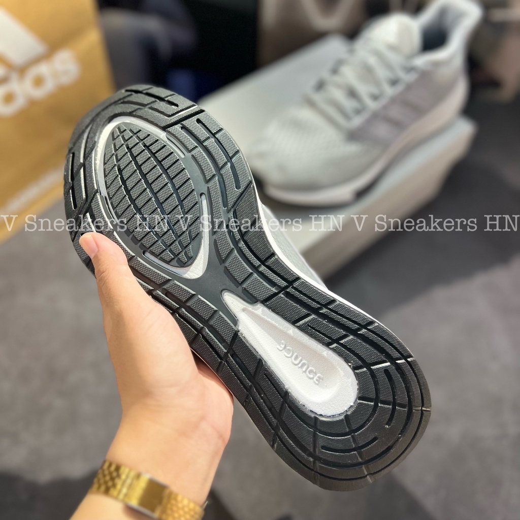 Giày Thể Thao Nam Adidas Alphabounce EQ21 - Giày Thể Thao Chạy Bộ Xám Trắng Adidas Grey Bản Xịn, Êm Chân, Form Chuẩn