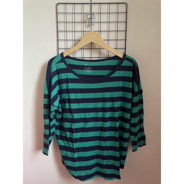 Thrift GAP Áo Sơ Mi Dài Tay Màu Xanh Lá Cây Và Xanh Nước Biển