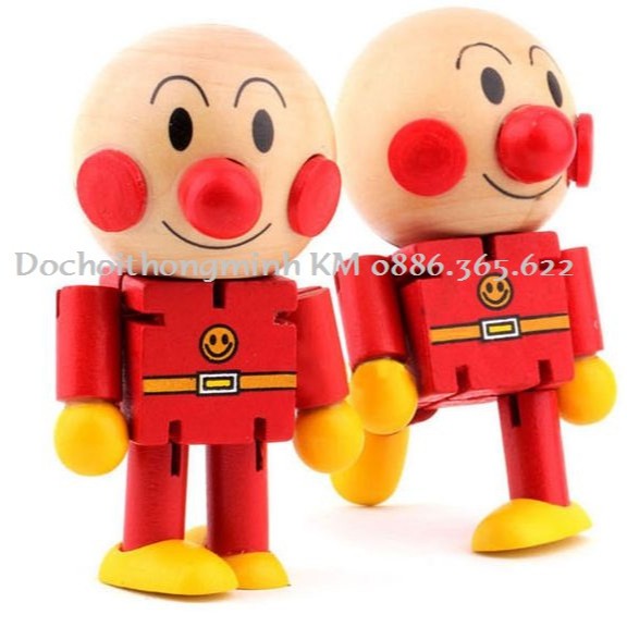 Búp bê Anpanman khớp gỗ biến dạng nhiều tư thế