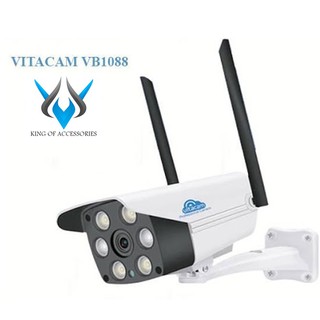 Camera IP Wifi Ngoài trời Vitacam VB1088 2.0MP FullHD 1080P hồng ngoại - 6 bóng LED siêu sáng (Trắng)