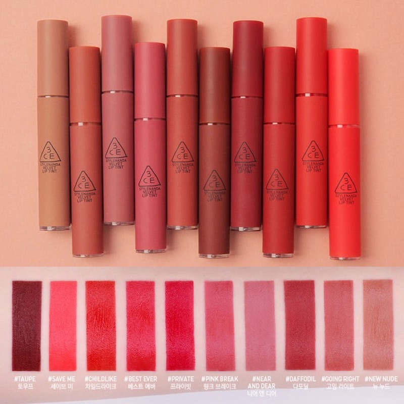 Son kem lì 3ce Velvet Lip Tint (Bill Hàn)