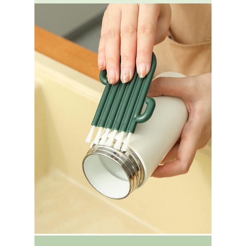 Cọ Vệ Sinh Bàn Phím Máy Tính Hình Cây Xương Rồng Có Vòng Đệm Cao Su