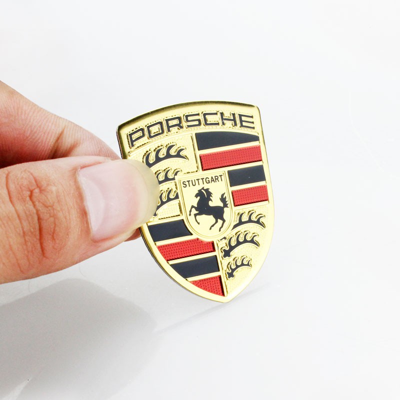 Miếng dán trang trí xe hơi hình Porsche 718 911 Taycan chất liệu hợp kim cao cấp