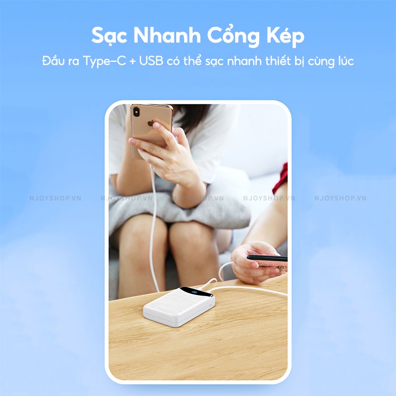 Sạc Dự Phòng Nhỏ Gọn Remax 20000mah Sạc Nhanh Lõi Polymer Cho Điện Thoại IP Samsung Huawei Xiaomi Njoyshop