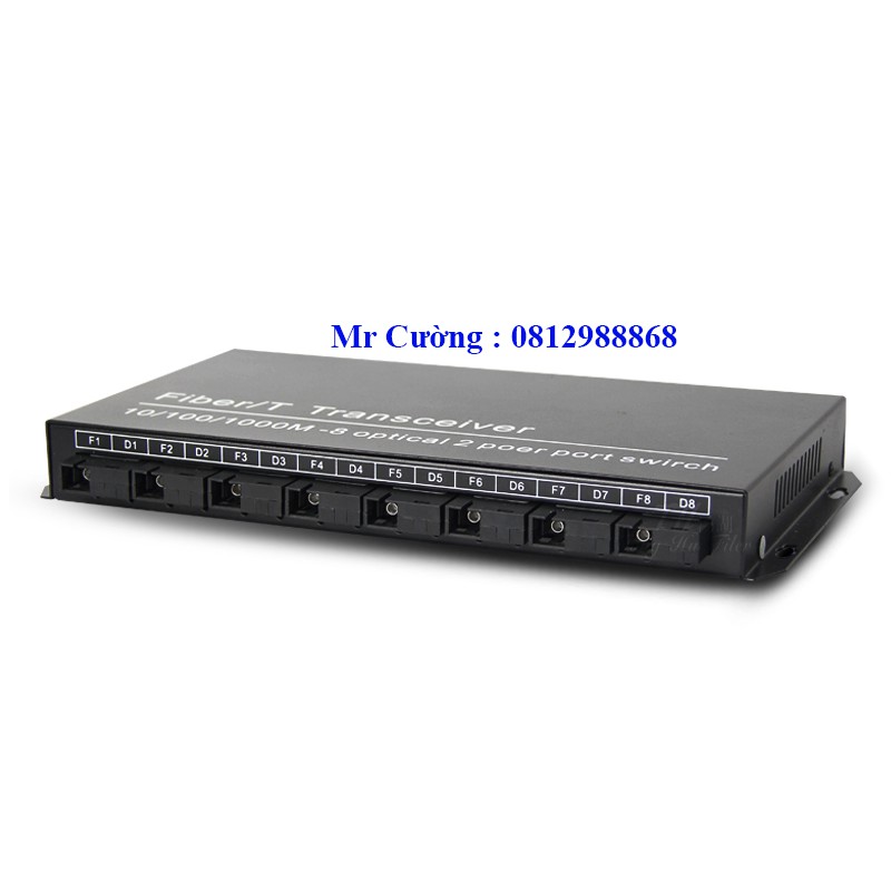 Com Bo 10 Converter Đầu B + 40 Đầu Fastconnector + Switch Quang 8 Cổng Quang 2 Cổng Lan