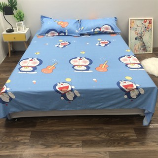 Bộ Ga Gối Cotton Poly Mẫu DOREMON ĐÁNH ĐÀN