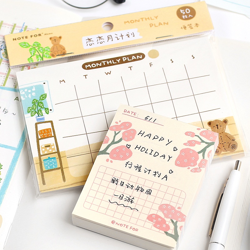 Giấy Ghi Chú Lên Kế Hoạch Hàng Ngày Hàn Quốc Dễ Thương