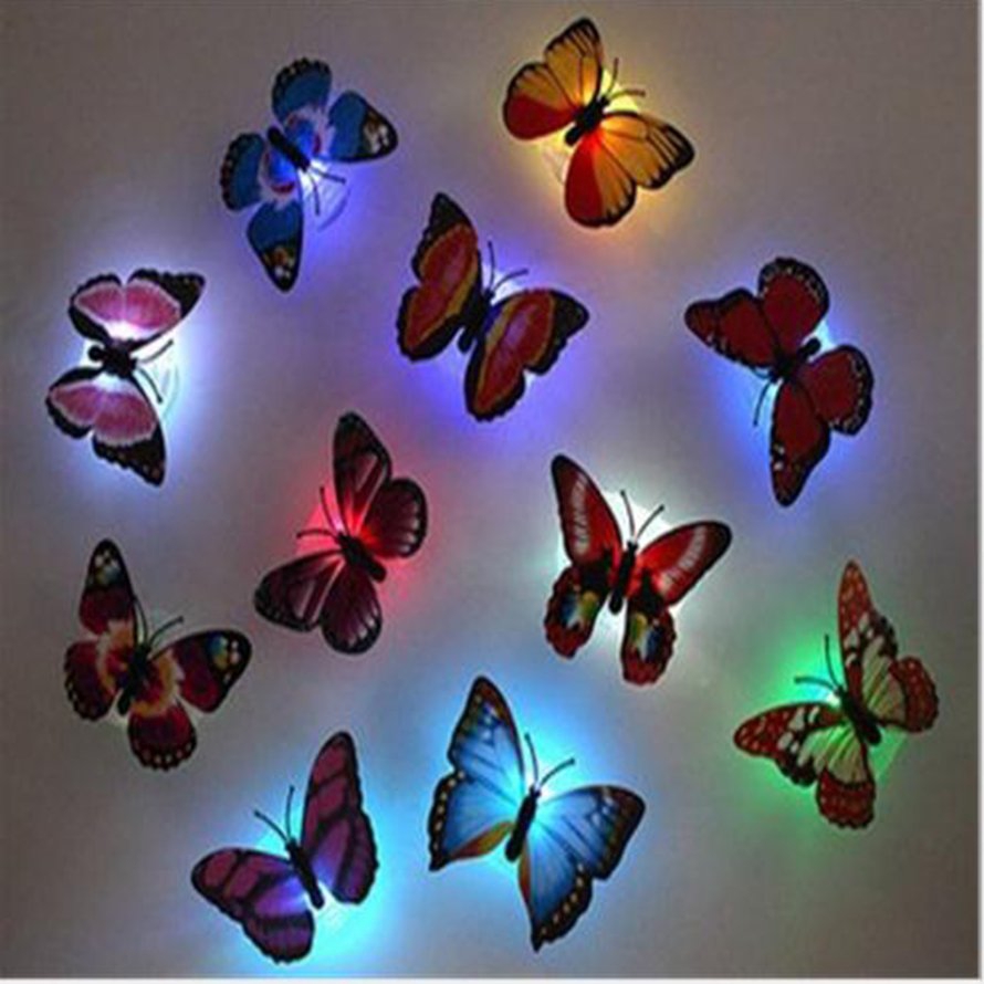 Bướm đèn LED nhiều màu trang trí tường dễ thương
