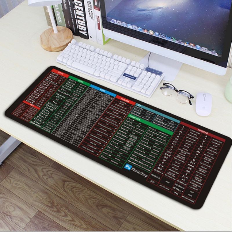 Lót chuột phím tắt cỡ 30x70 hàng 3li siêu dày đế cao su