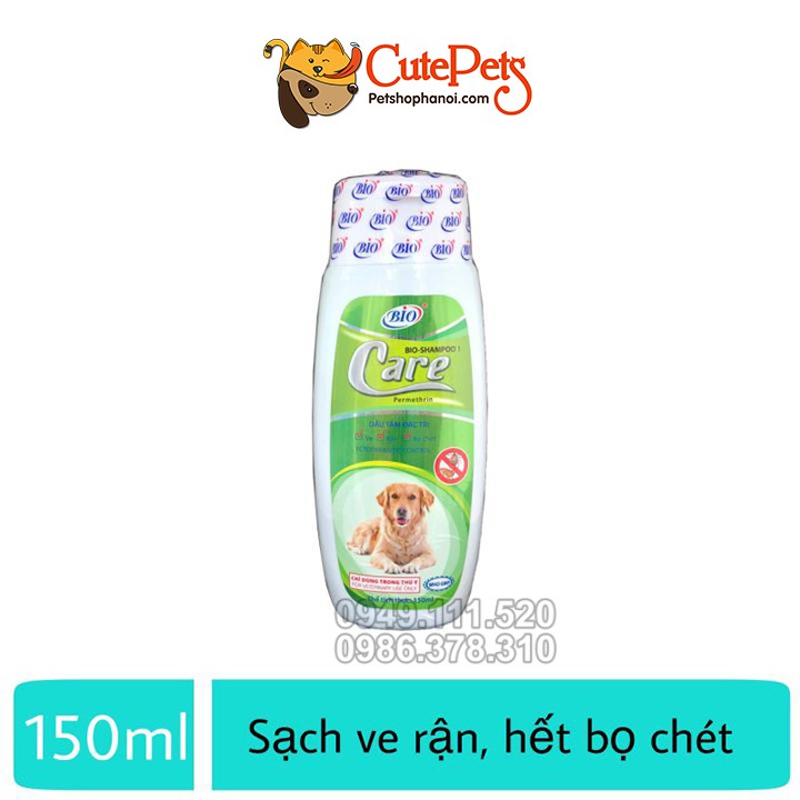 Sữa tắm ve rận cho chó mèo Bio Care 150ml Dầu tắm bọ trét thú cưng - CutePets
