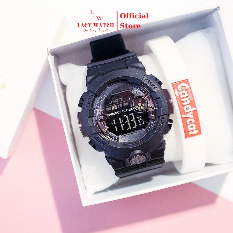 Đồng hồ điện tử LaCy Watch đồng hồ thể thao dây silicon chống nước mặt tròn viền mạ DHAO0002 | BigBuy360 - bigbuy360.vn