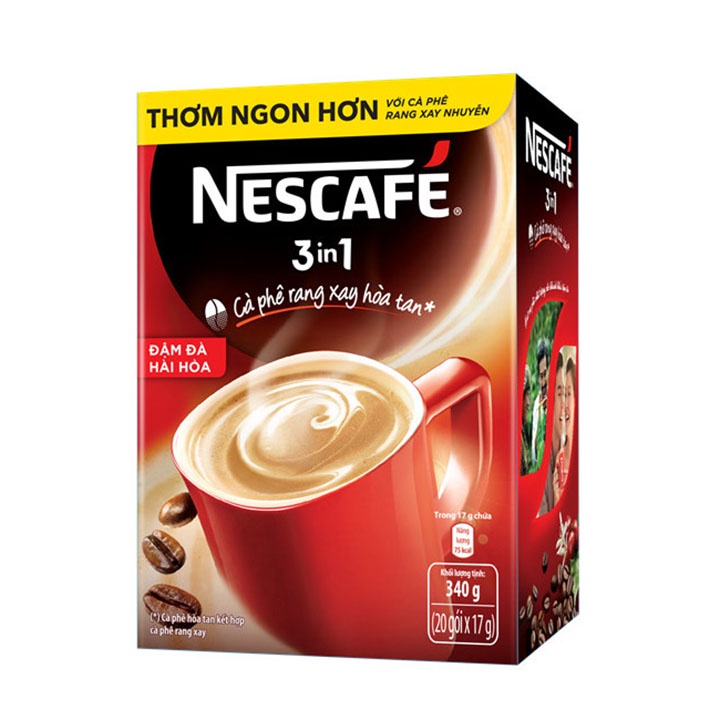 NESCAFÉ 3in1 Cà phê rang xay hòa tan Đậm đà hài hòa - Hộp 20 gói x 17 g | BigBuy360 - bigbuy360.vn