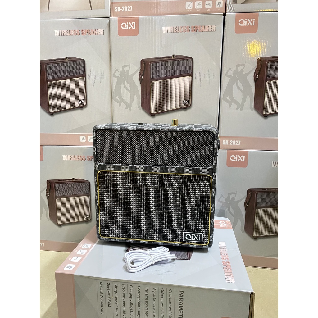 Loa Bluetooth Qixi mẫu mới SK-2027 Âm Thanh Siêu Đỉnh Tích Hợp Cổng Micro 6.5 Karaoke Micro Không Dây BH 12 Tháng
