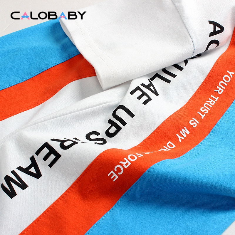 Hàng Mới Về Áo Thun Cotton Tay Ngắn In Chữ Tiếng Anh Màu Sắc Tương Phản Phong Cách Hàn Quốc Thời Trang Mùa Hè Cho Bé Trai