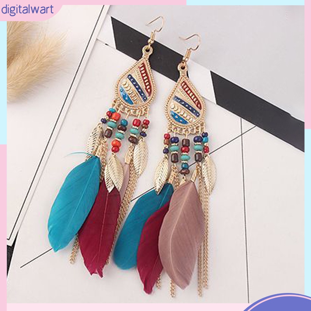 Khuyên Tai Lông Vũ Phong Cách Cổ Điển Thanh Lịch Dành Cho Nữ