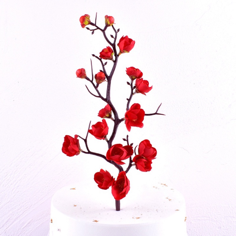 phụ kiện bánh kem bánh sinh nhật  [FREESHIP❤️] cành đào trang trí bánh kem