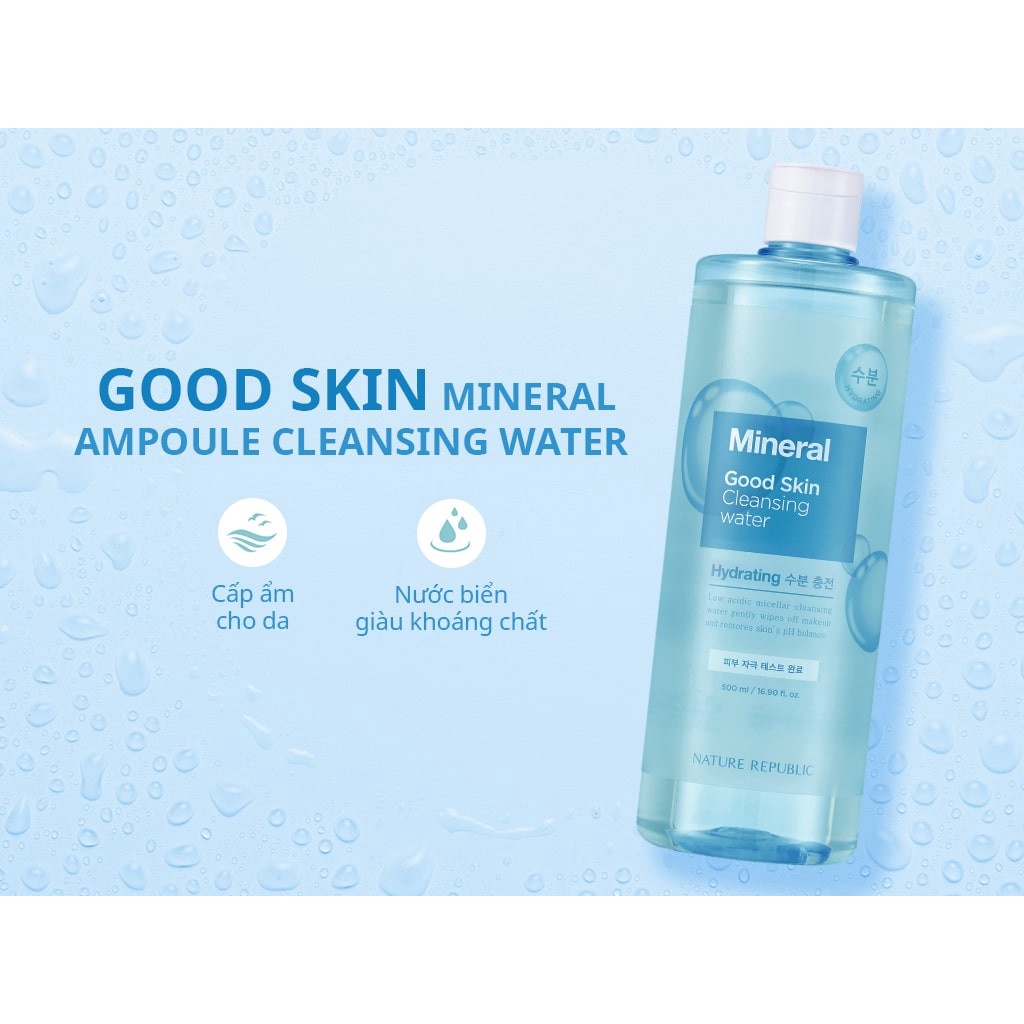 Nature Republic Nước tẩy trang Good Skin Mineral Ampoule Cleansing Water 500 ml (IP04)