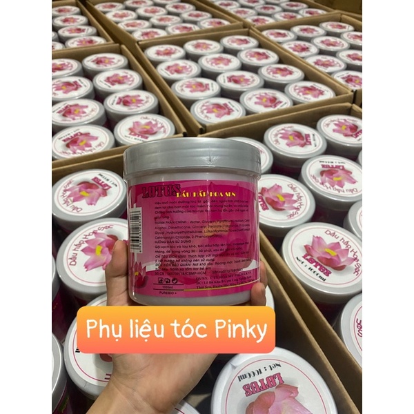 Hấp dầu kem xả ủ tóc hoa sen LK 500ML1000ML phục hồi giữ màu siêu thơm óng ả.