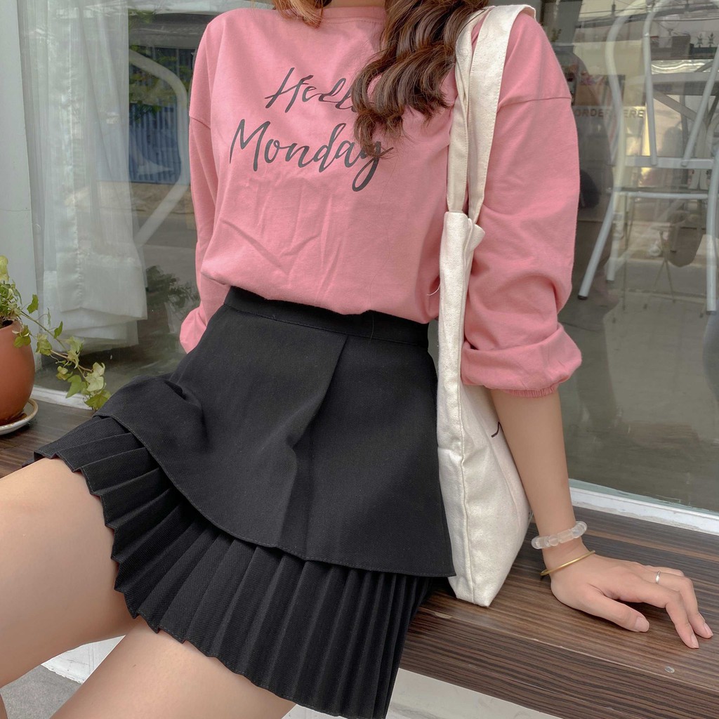Chân váy 2 tầng xếp ly nhỏ ulzzang thời trang nữ VM STYLE 03CVTH1702NV