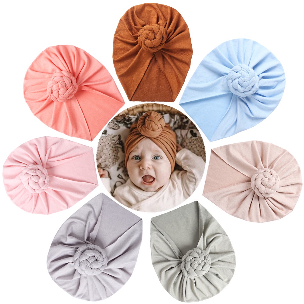 1 Mũ Beanie Cotton Mềm Mại Màu Trơn Thời Trang Thu Đông Cho Bé