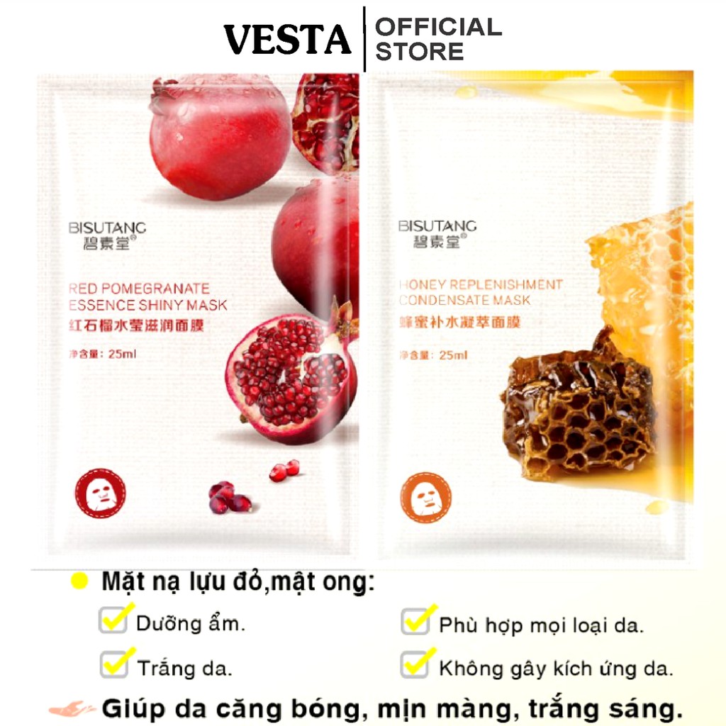 Mặt nạ giấy trái cây dưỡng da rainbow Bisutang mask cấp ẩm trắng da | BigBuy360 - bigbuy360.vn