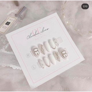 NAIL BOX GIÁ RẺ. SET 10 MÓNG UP GẮN CHARM GẤU L