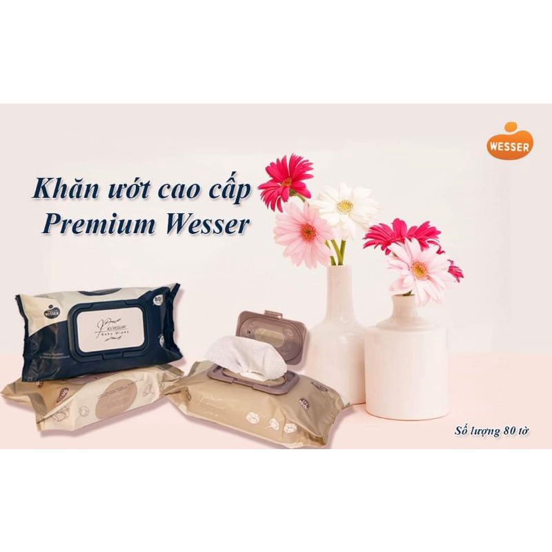 khăn ướt wesser premium xanh đen và nâu nhạt