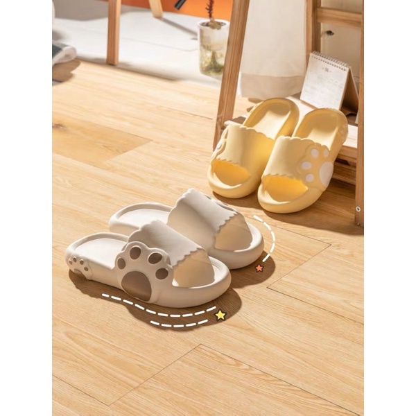 Dép Bánh mì hình Chân gấu cao 3cm nữ quai ngang chất EVA siêu nhẹ ullzang siêu hot - DL271