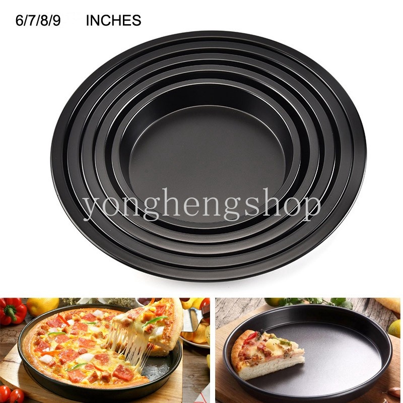 Khuôn Nướng Bánh Pizza 6/7/8/9 Inch Bằng Thép Carbon Chống Dính