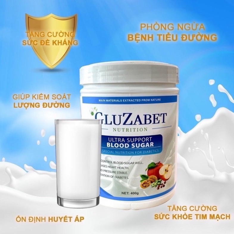 Sữa non tiểu đường Gluzabet 800g ổn định đường huyết, ăn ngon ngủ ngon, cải thiện và hỗ trợ hạ đường huyết