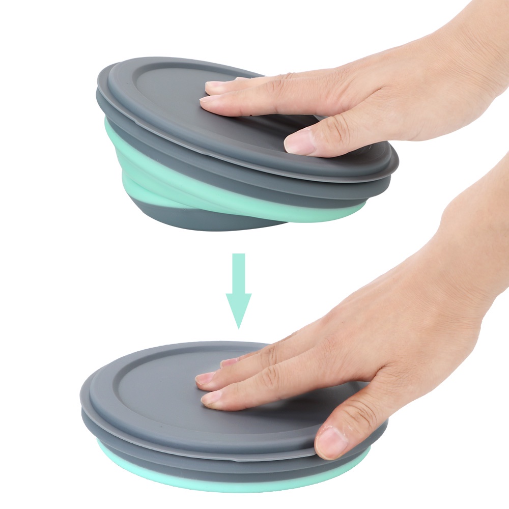 Bộ 3 tô silicone đựng thực phẩm có nắp đậy gấp gọn tiện lợi