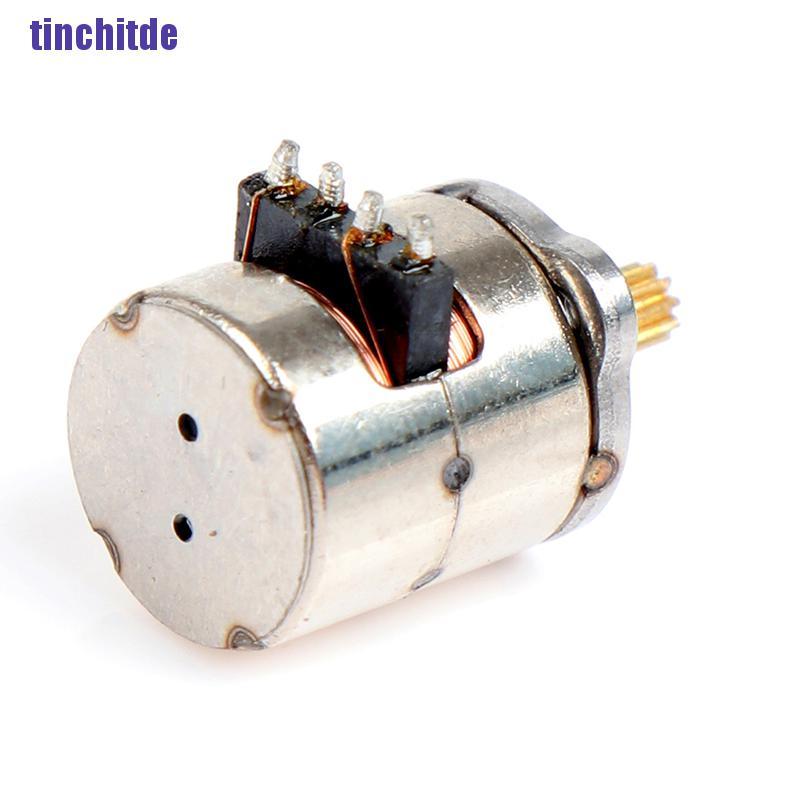 [Tinchitde] 10Pcs 8Mm 2-Phase 4-Wire Stepper Motor Miniature Stepper With 9 Teeth Gear Small [Tin]