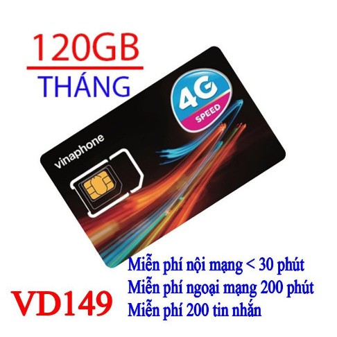 {Trọn Gói 1 Năm} Sim 4G Vinaphone VD149 tặng 4GB/ngày miễn phí gọi nội mạng_200P NGOẠI MẠNG THẢ GA