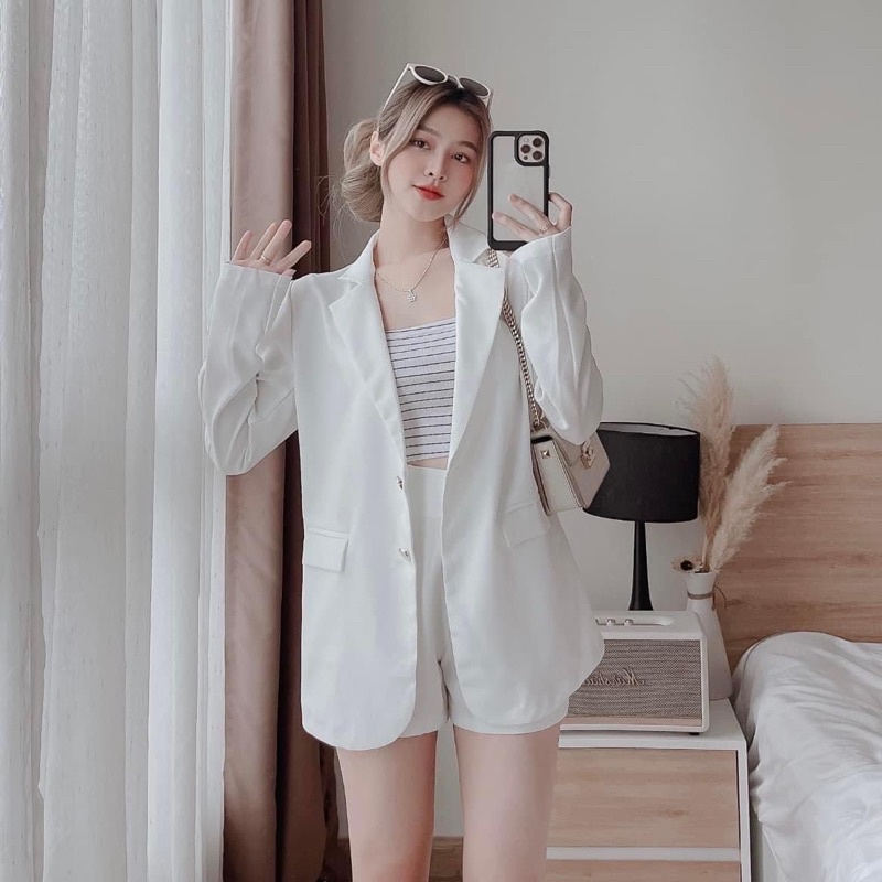 SET 3 MÓN : ÁO LÓT SỌC DÂY BÚN + ÁO KHOÁC VEST TAY DÀI + QUẦN SHORT