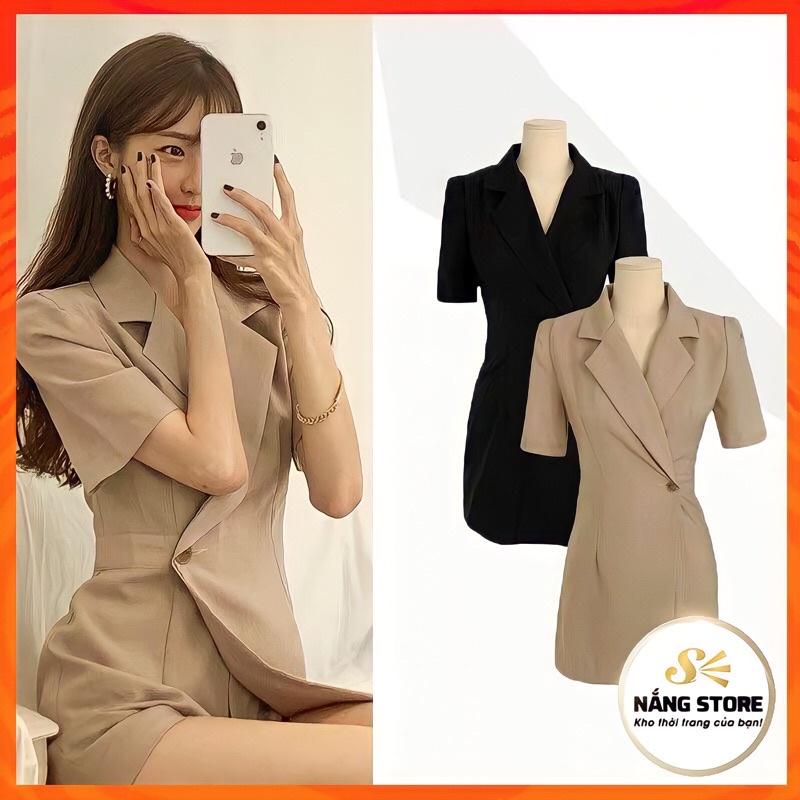 Váy liền thân cổ vest  hàng QCCC chất đẹp lịm người