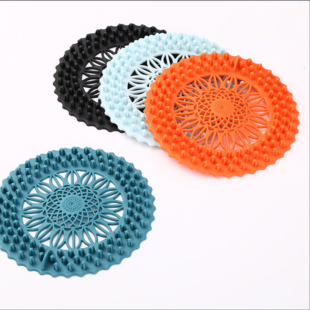 Nắp lọc cống thoát nước chặn tóc chống tắc nghẽn từ silicon nhiều màu tùy chọn dùng trong bồn nhà tắm/ bồn rửa nhà bếp